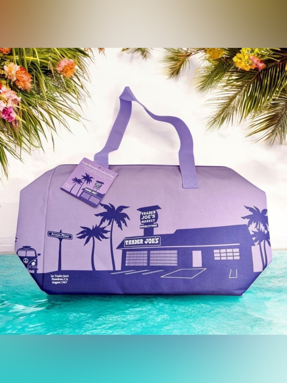 Trader Joe’s Large Reusable Insulated Tote Bag 2026 Spring Limited Lavender NWT